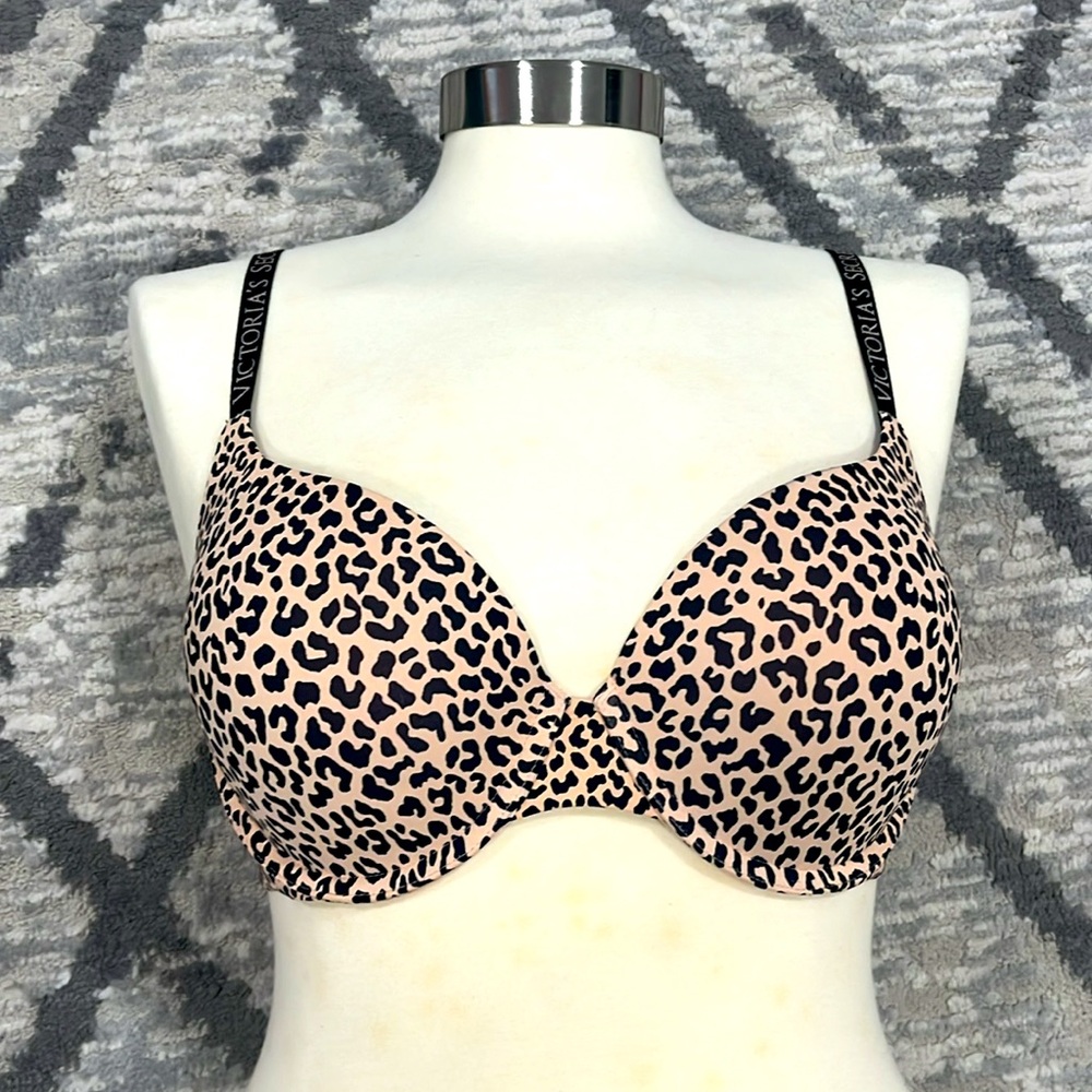 Victoria Secret leopard plunge padded bra size 36C
